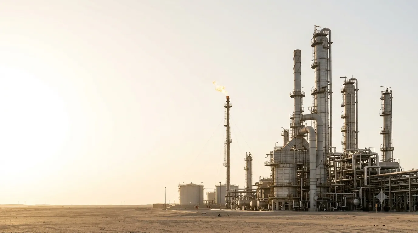 Refinery at golden hour